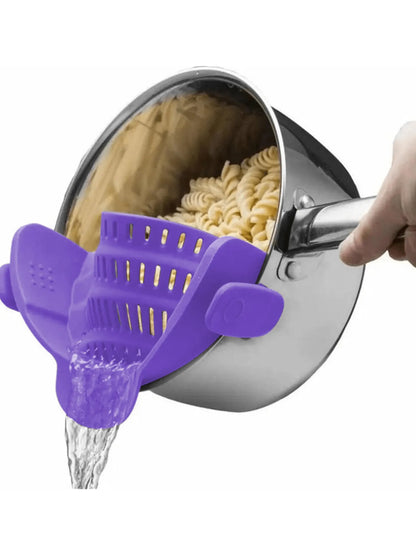 QITCHEZ Silicone Clip-On Strainer for Pots