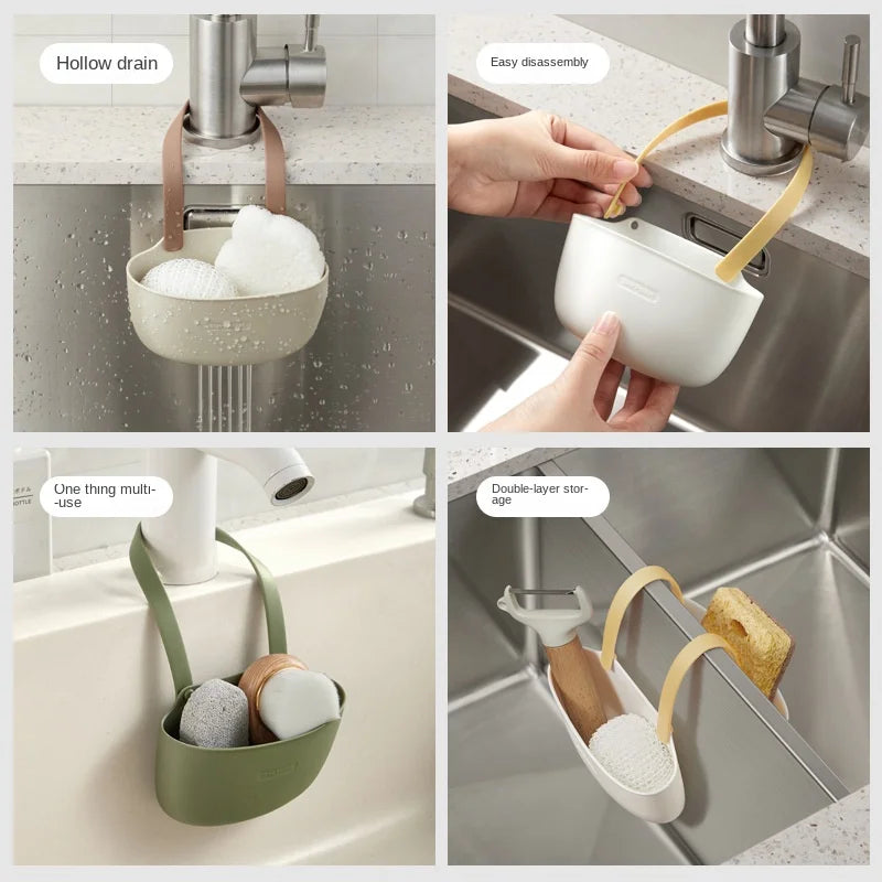 QITCHEZ - Hanging Silicone Dish Drainer Organizer